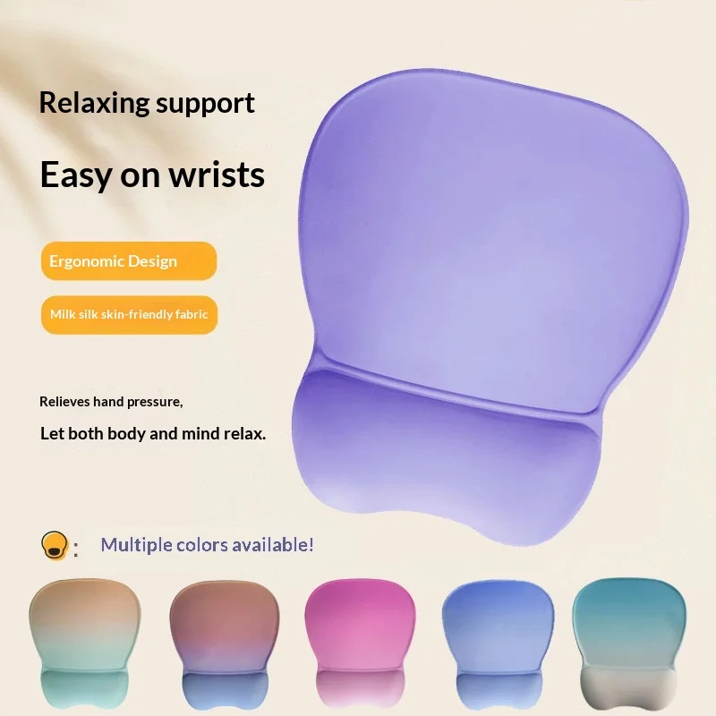PU Base Lycra Cloth Silicone Wrist Rest Mouse Pad Cute Mini Round HT-24 Household Office Gift Wholesale Keyboard preview 2