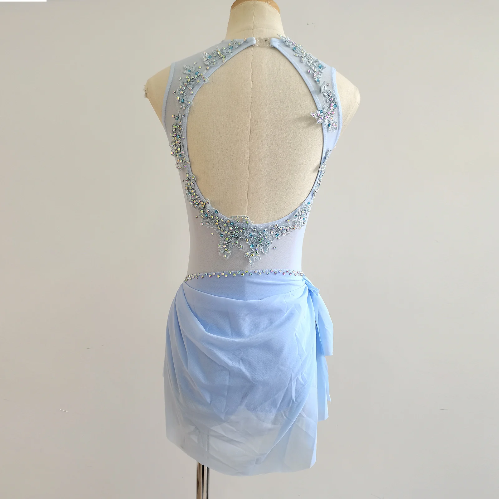 blue contemporary dance dress Liuhuo Lyrical For Girls Pole Dance Luxury Flash Competition Performance Light Dance Dress Customize Size:US 38 How Do You Wear Work Dresses Light blue