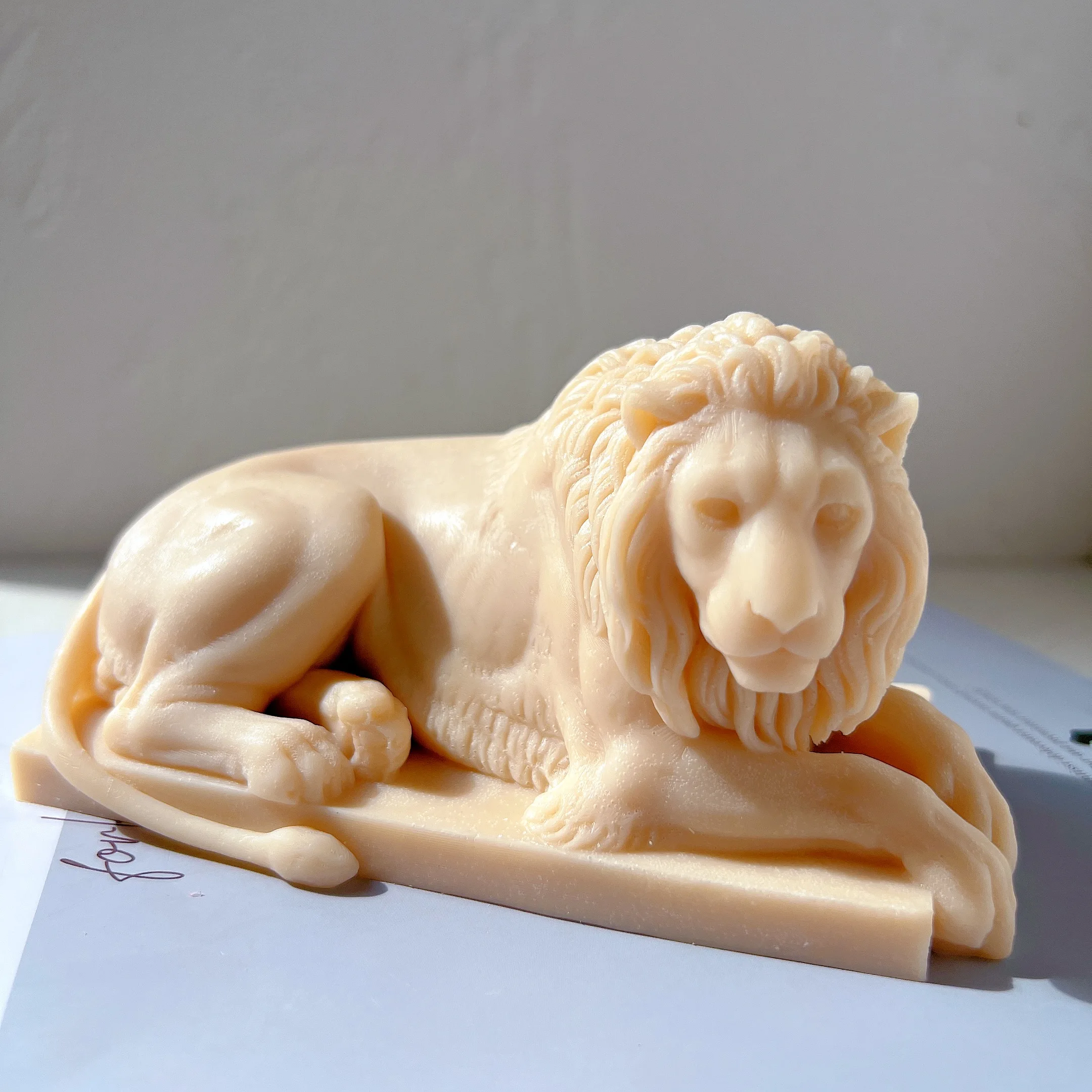 Figure Minimalist Desk Decor 3D Charm Animal Sculpture Silicone Mould Lions  Statue Silicone Candle Mold