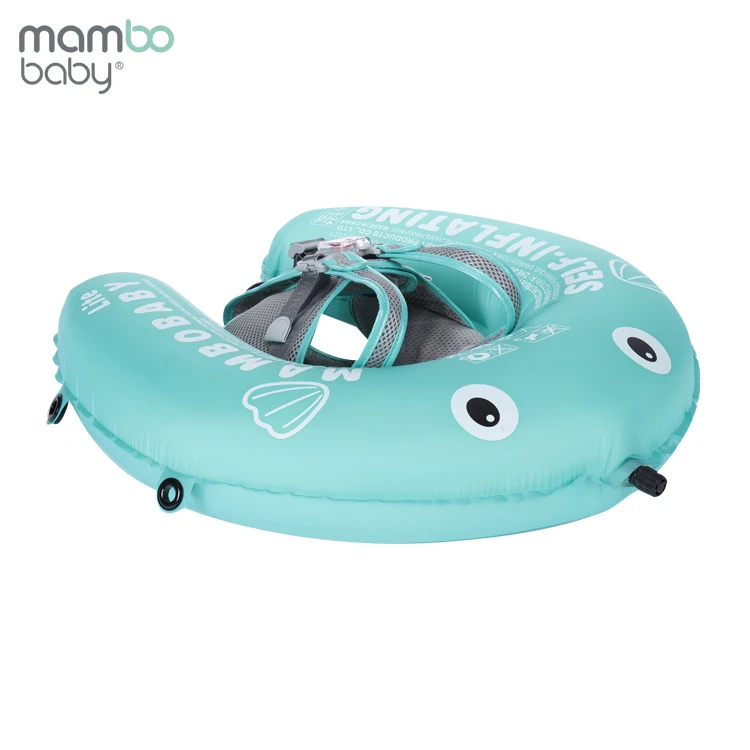 Mambobaby Self Inflating 3 to 24 Months Baby Float with Waterproof Canopy Hot Sale Customize Portable Swimming Floating