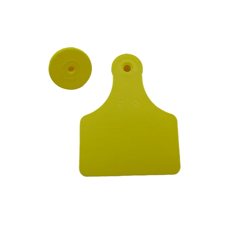 62x80mm Yellow Cattle Ear Tag  Blank Identification TPU Precision Ear Tags for Cows Calf Animal Livestock Supports Printing Logo