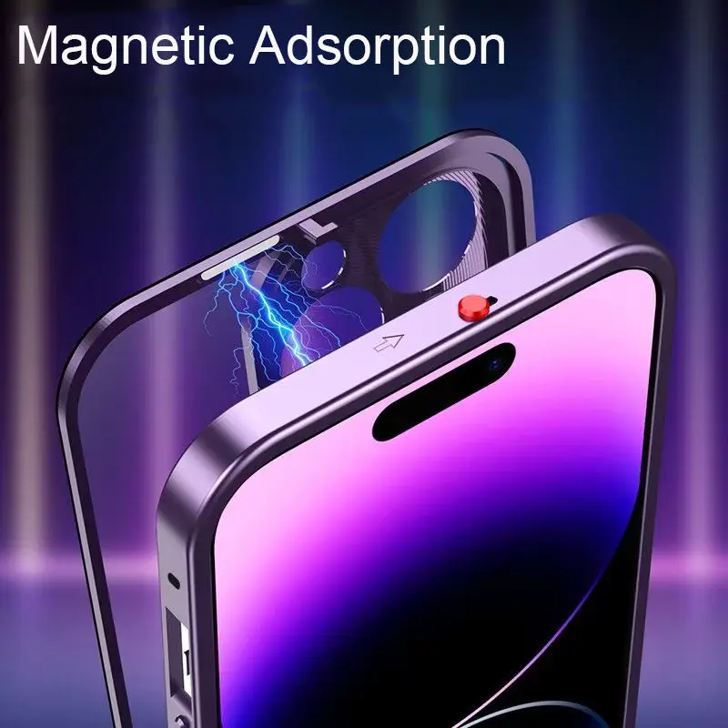 Magnetic Adsorption Built In Screen Protector Case 360 Degree Full