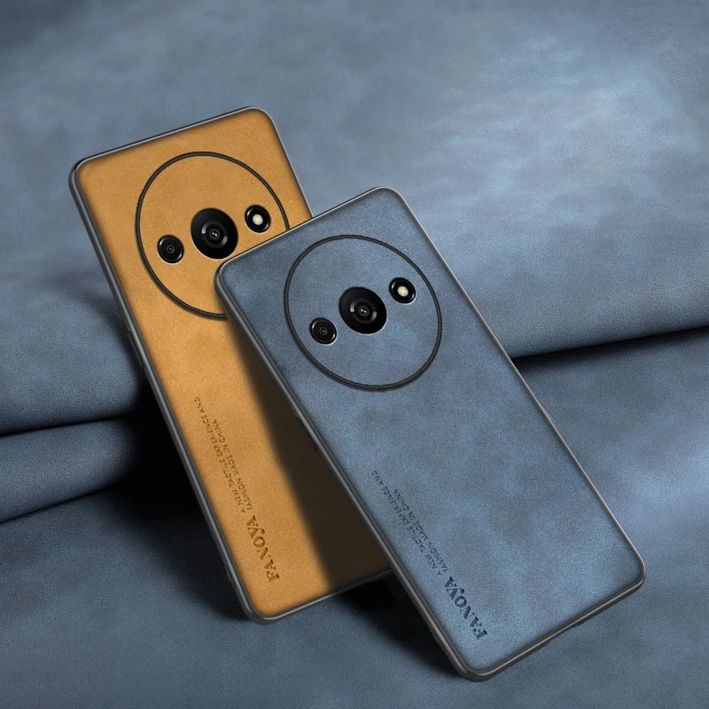 Luxury Business Man Phone Case for Xiaomi Redmi A3 Redmi A3x 4G Sheepskin  Leather All-inclusive Lens Back Cover