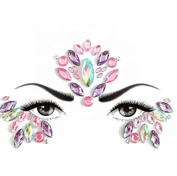 Popular pink glitter jewels gems festival tattoo mermaid face stickers