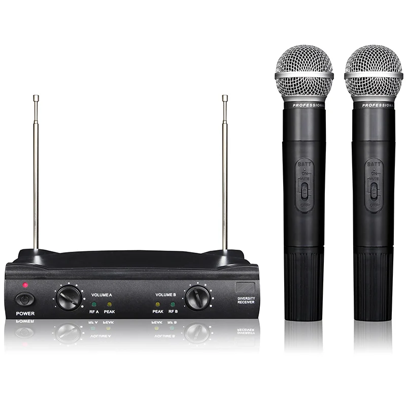 UHF Professional Dual Wireless Microphone System with Shure Wireless UT4  Type