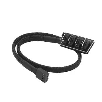 thumbnail image 2 of Alloyseed 1-to-5 4-Pin PC Fan Power Splitter Cable Hub - Sleeved, Black 2 of 5
