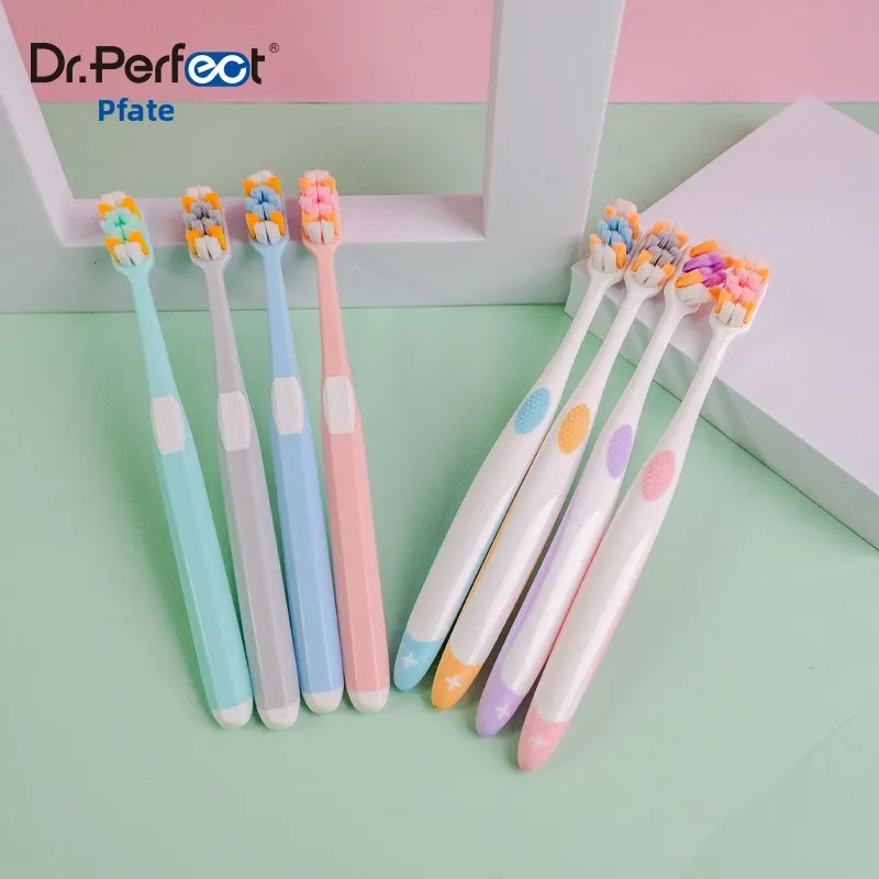 Wholesale New Design Adult Soft Bristle Toothbrush with Dental Floss Keychain and Thin Handle for Daily Use Oral Care