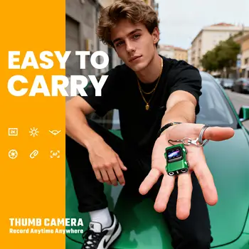 Autofocus G5 Mini Thumb Camera 0.96-inch IPS Screen MicroSD 180mAh Battery-130 Wide Angle 2K HD Recording for Vlog Cycling detail image
