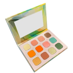 12 цветов мерцающий Макияж Палитра теней для век долговечный легко носить личный макияж