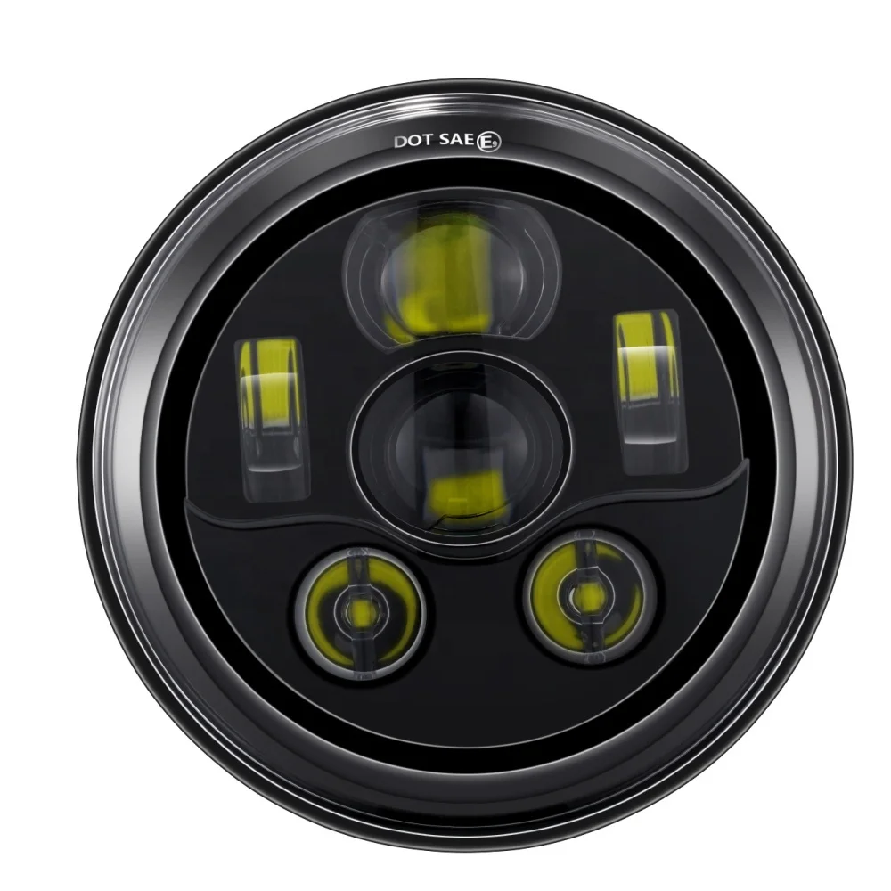 TIYPEOR 7 Inch Motor Headlamp Auto LED Headlight for Jeep Wrangler JK JKU TJ 7'' Projector Headlight for Harley Davidson