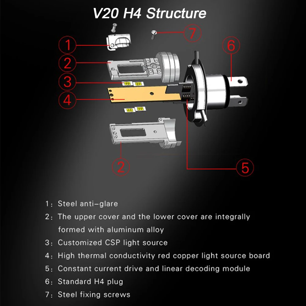 Factory OEM ODM 6V H6 BA20S BA20D BA21D H4 R2 P45T CLASSIC CAR MOTORCYCLE SCOOTER LED Headlight Bulb White Yellow DC 6 Voltage