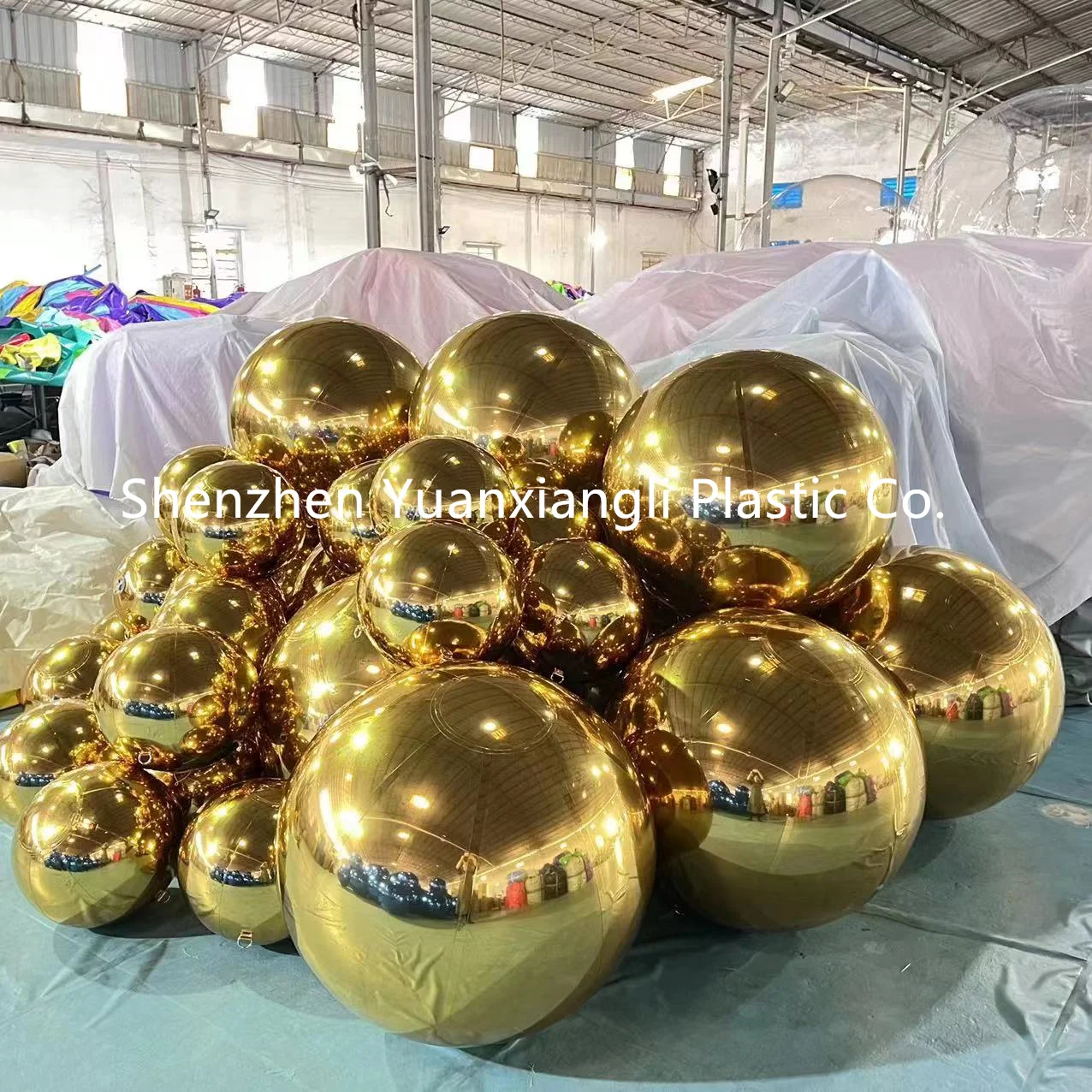 Hanging Large Inflatable Mirror Ball Giant Mirror Decorative Gold And ...