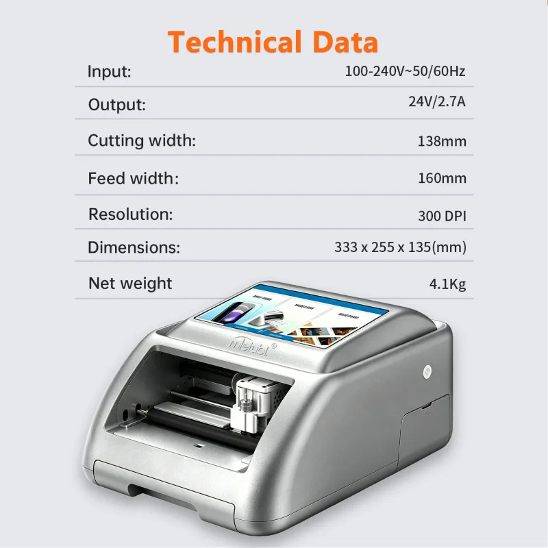 Mletubl MTB-CUT M888 2in1 Film Printer and Cutting Machine Smart Edge Cutter for Mobile Phone Back Glass Protector Sticker DIY