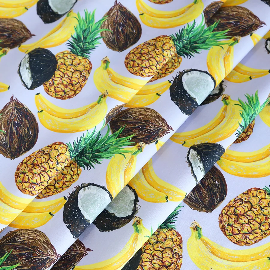 Wholesale Custom Digital Printing Fruit Design on 100% Cotton Woven Satin Fabric for Garment