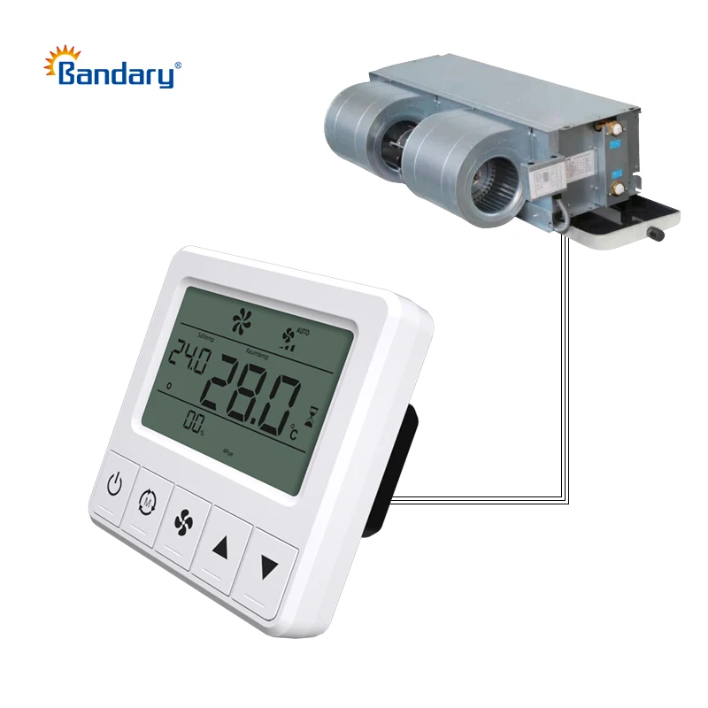 Bandary best non programmable adjustable temperature HVAC fcu fan coil ac Modbus electronic digital room thermostat 24v 230v