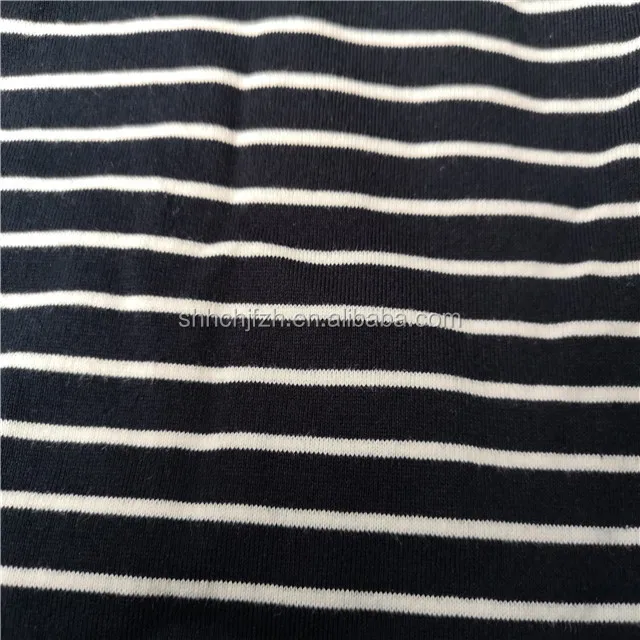 Г/кв. М хлопковая темно-белая полосатая трикотажная