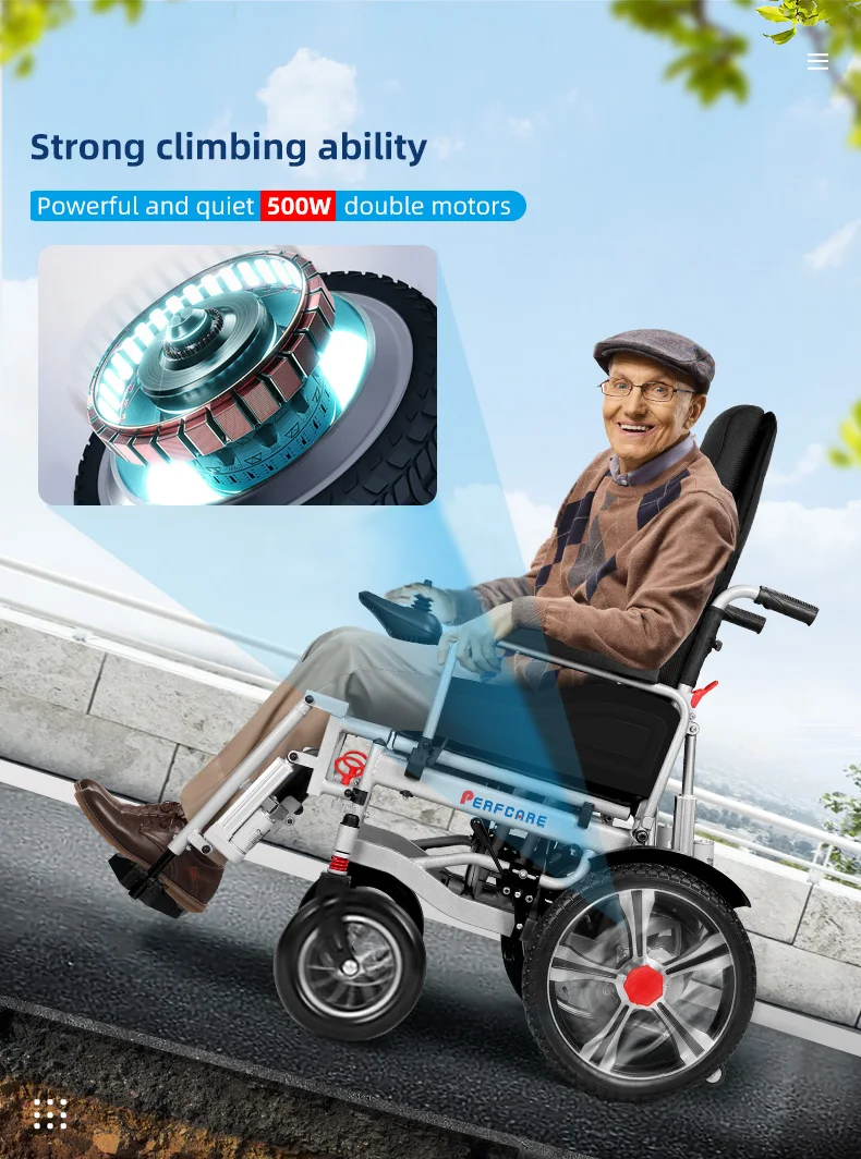 2022 Hot Selling Power Wheelchairs Backrest Adjustable Folding Electric