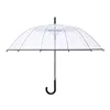 Parapluie transparent en fibre de verre noir épaissi à 16 os