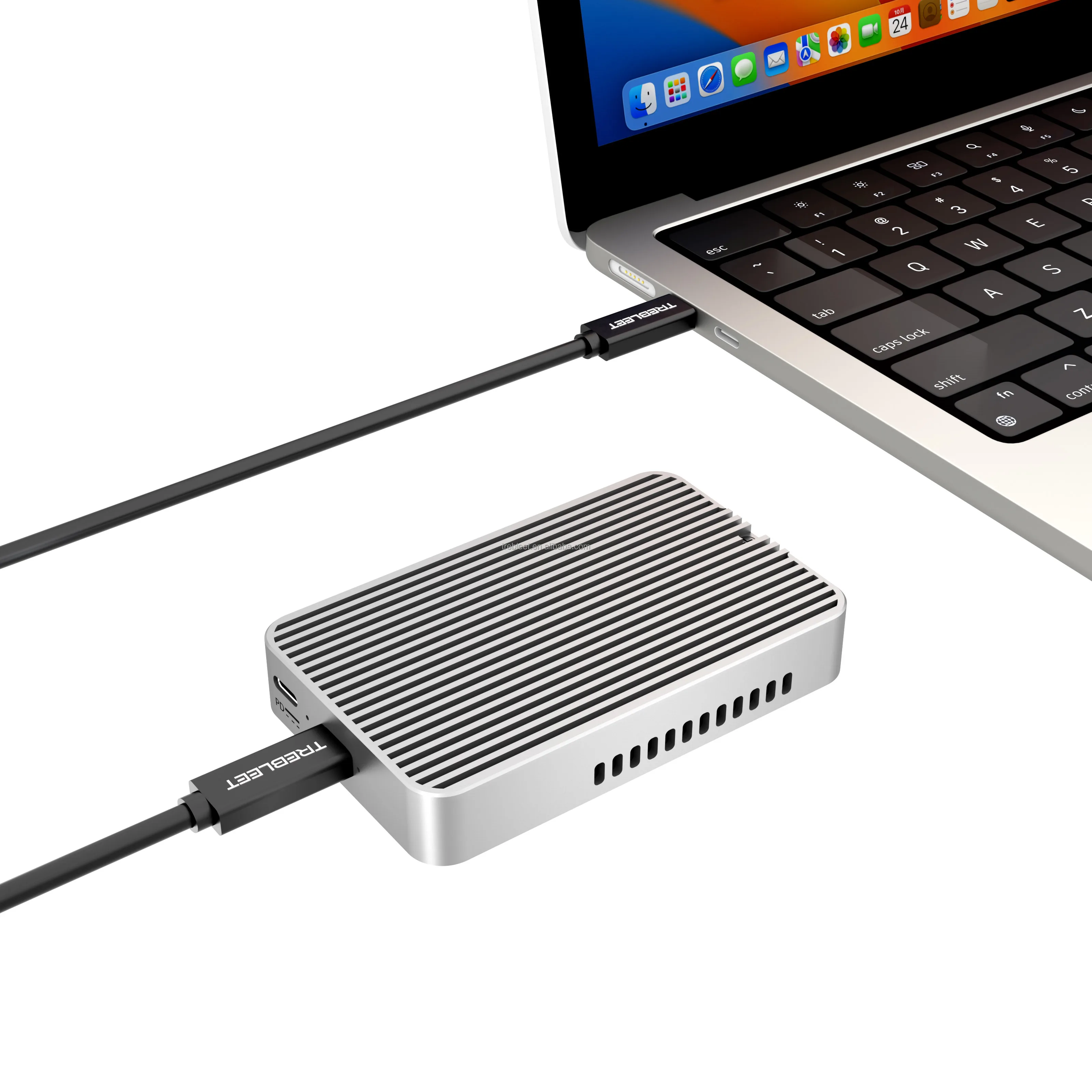 Thunderbolt5 80Gbps M.2 NVMe SSD Enclosure, USB4 V2.0 Compatible with TB5/TB4/TB3 Transfer Rates Over 7000MB/s
