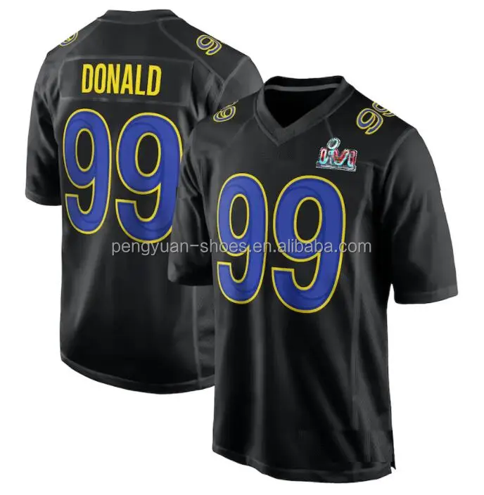 Wholesale cooper kupp aaron donald Matthew Stafford royal white split  football jersey From m.