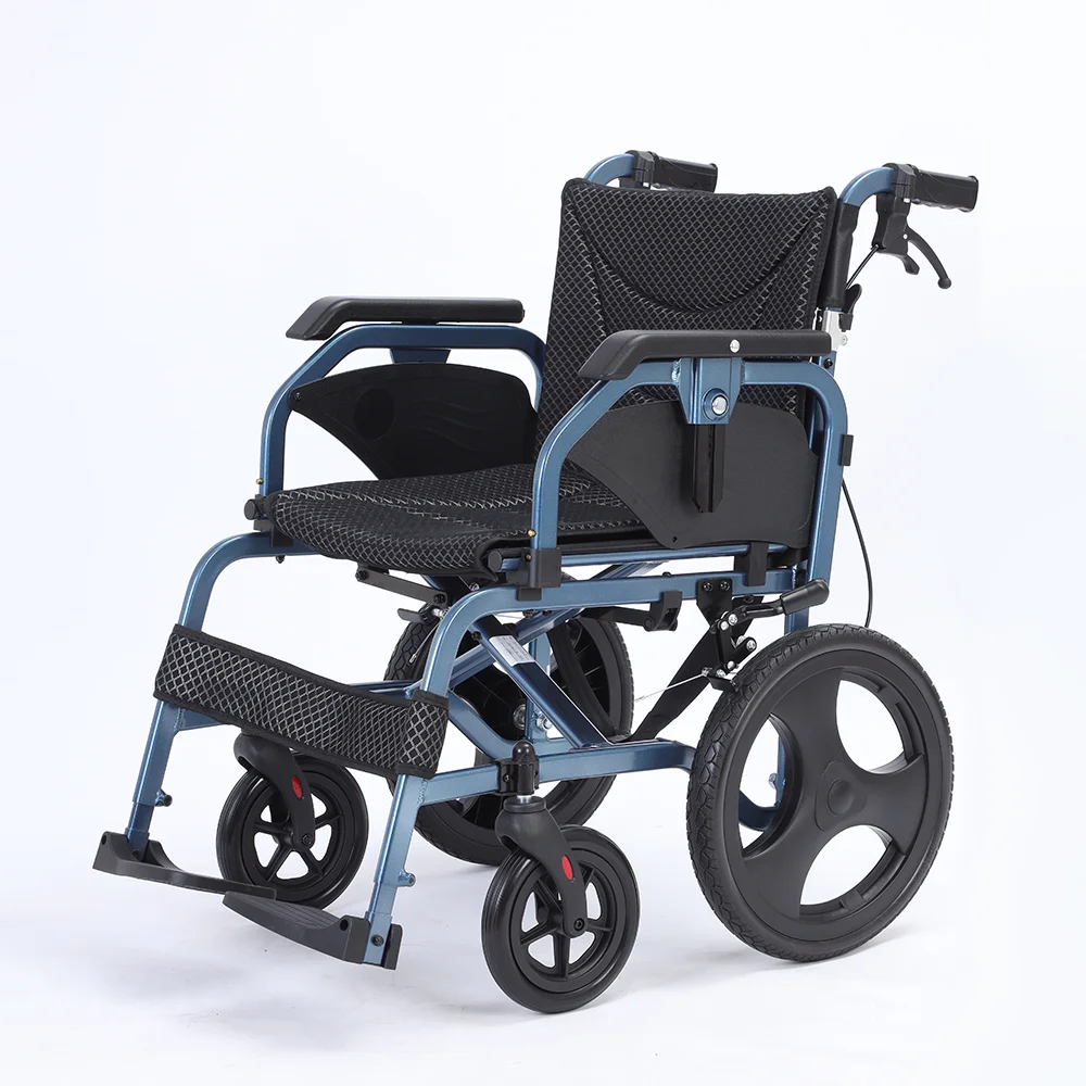 China factory sale aluminum light weight manual wheelchair portable wheelchair manual 16 inch seat