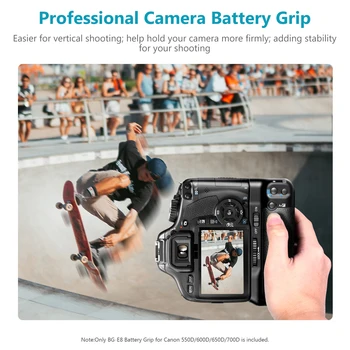 Neewer Battery Grip BG-E8 Replacement for  EOS 550D 600D 650D 700D/ Rebel T2i T3i T4i T5i SLR Cameras detail image