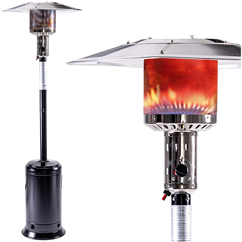 47,000 Btu Outdoor Standing Patio Propane Heater With Portable Wheels