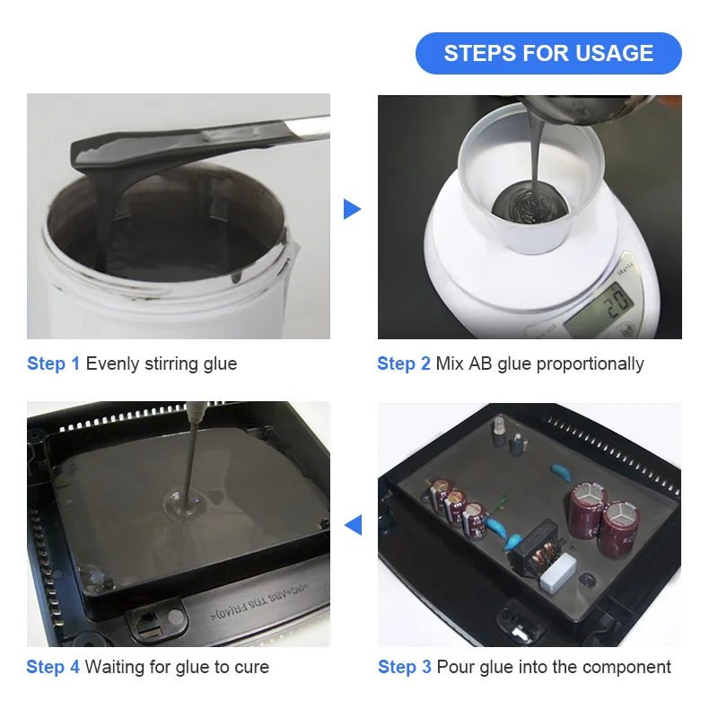 Thermal Conductivity Black 2part Epoxy Potting Compound For Led