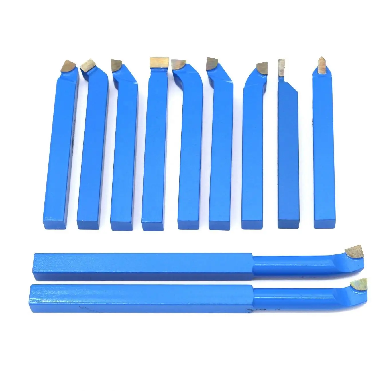 Metal Lathe Carbide Tungsten Cutter Hard Alloy Turning Tool 11pcs Carbide Welding Brazed Tipped Turning Tool Bit Sets