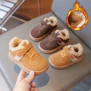 Children's Winter Kids Footwear Thickening Plush Light Weight Running Kids Casual Sneakers for Boys and Girls