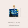 No 4 starry sky painting pendant Gold