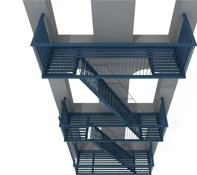 Cheap Made in China Outdoor Fire Escape Steel Grate Steps Durable Metal Stairs