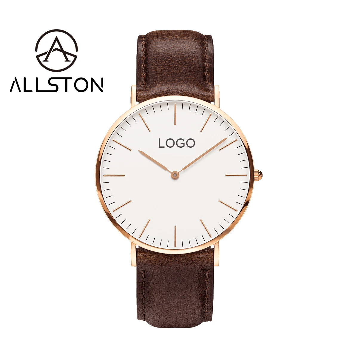 Custom 40mm Dial Men's Wrist Watches Personalized Logo Own Branding Leather Watch Band Quartz Movement OEM Nylon Band Japan