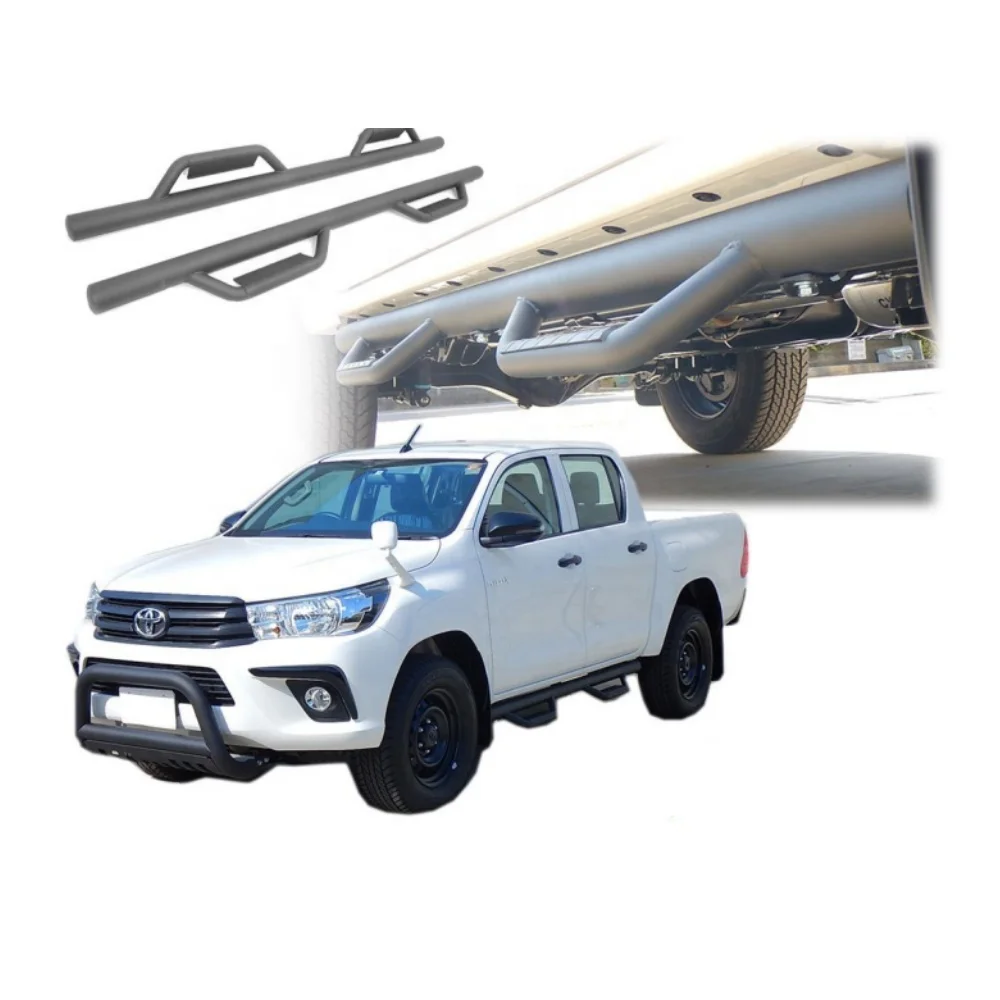 HIACE HOME Use for 4X4 Body Kit  HILUX Side Pedal Side Guard Side Tube Rod 4 Step Steel Mud Black