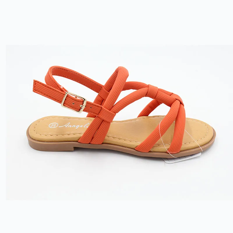 New Styles Open-Toe Adjustable Ankle Strap Summer Dress Decoration Flat  Children's Kids Sandals Shoes for Girls 13 Years Old