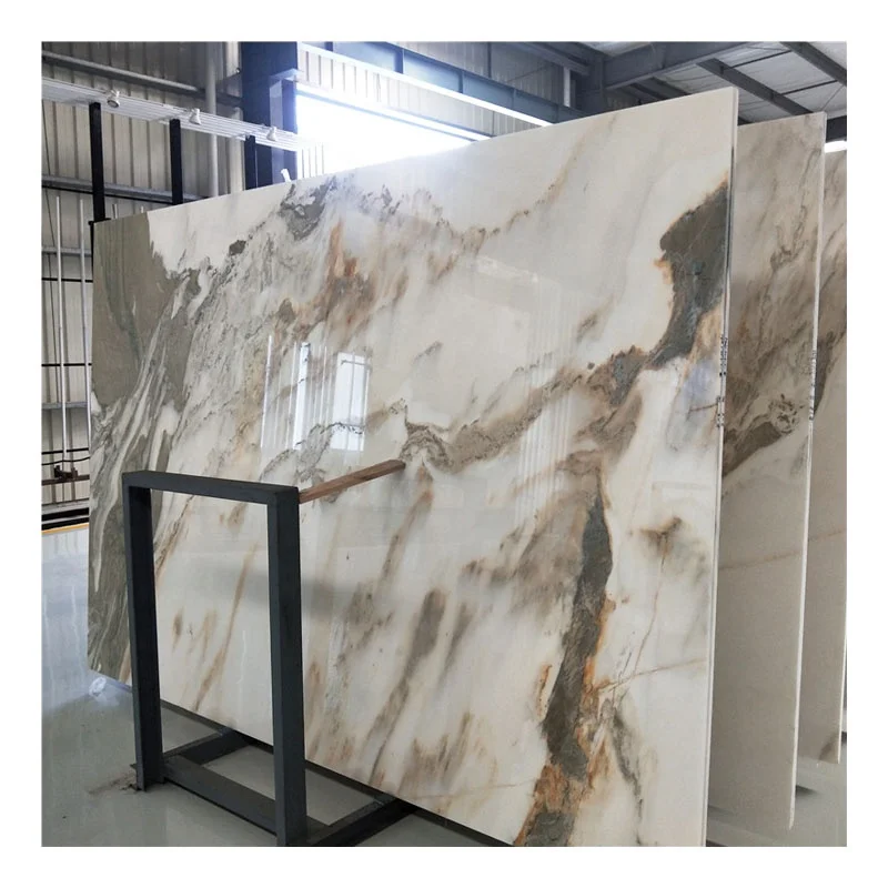 Morden Design landscape painting China White Brown Marble Slab for Hotel Indoor Wall Background Decoration