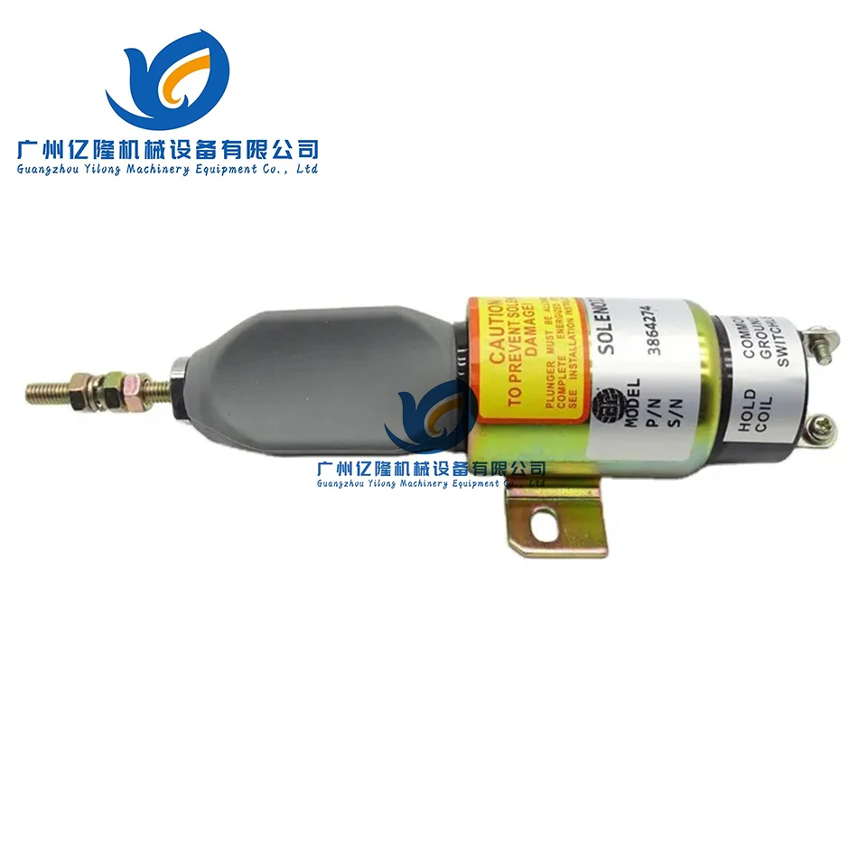 3864274 Excavator 24v Fuel Stop Solenoid Valve for R225-7 R215-7 R215-7c