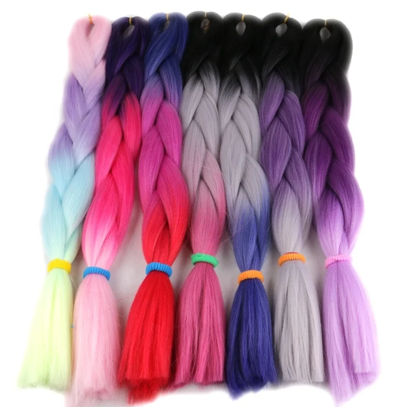  VCKOVCKO Rainbow Ombre Color Jumbo Braid Crochet