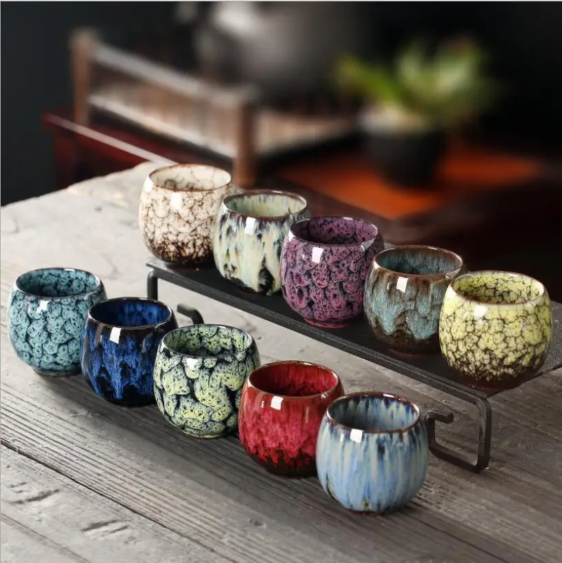 家庭用中国茶セットカンフー磁器手作りセラミック茶セット (木制