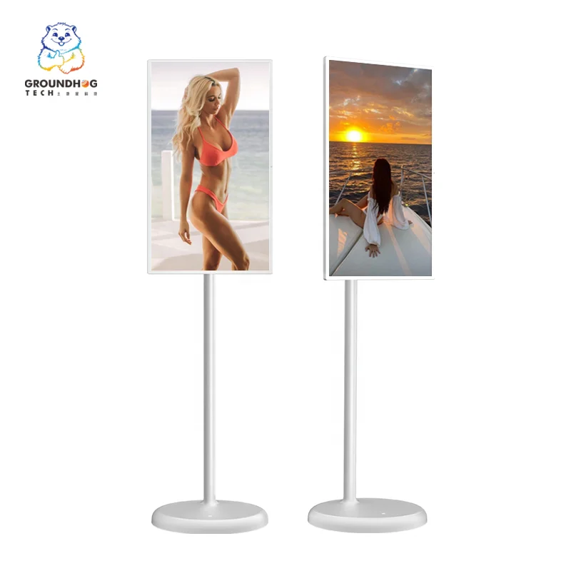 Cheap and Best 32 Inch Smart TV Capacitive Touch Screen Portable Floor Standing Tv Follow by Me Live Tv Screen 4+64Gb Moderning