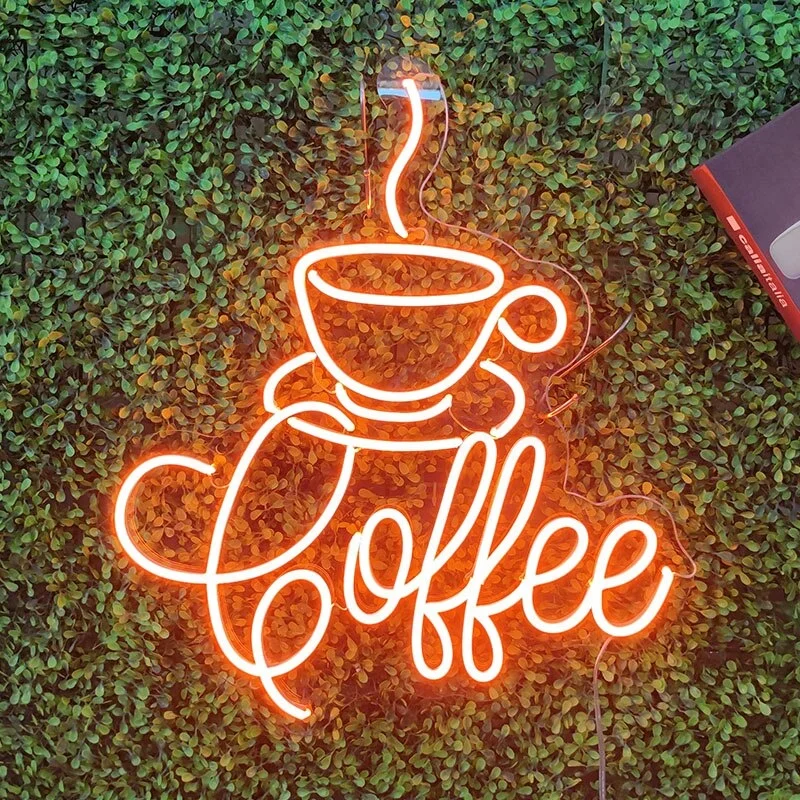 product kitchen decor coffee sign custom neon shop cafe bar home room wall decor club store restaurant cup signage-2