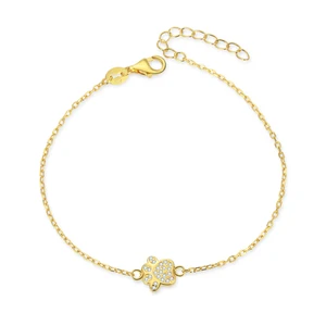 POLIVA Cute Dog Paw Slap Bracelets Gold Chain 925 Sterling Silver Bracelet