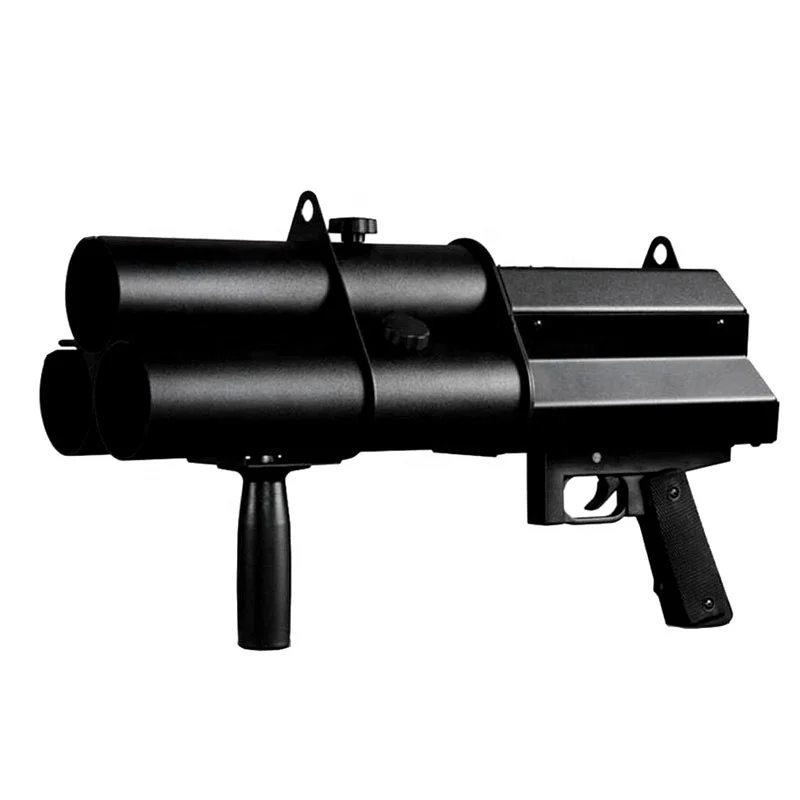 Hand Hold Electric Confetti Shooter Rechargeable 3 Heads Confetti Party Popper Gun Machine 3 Shots Confetti Gun  for Concert DJ