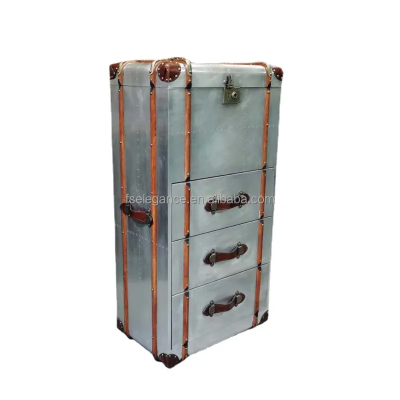 Luxury Wine Display Sideboard showcase Bedside Aluminum Kitchen Leather Rustic Trunk Side Table Corner Cabinet