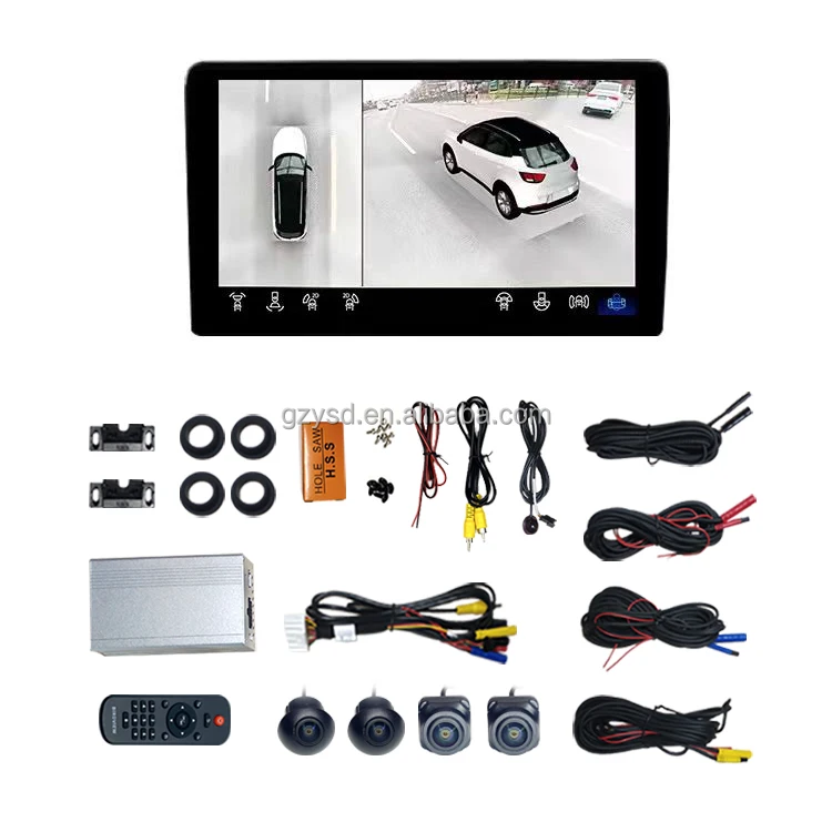 T5 Super 3D 360 Degree Bird View Backup Reverse Around Surrounding Camera  CVBS/VGA/AHD/HD MI Car Parking Camera