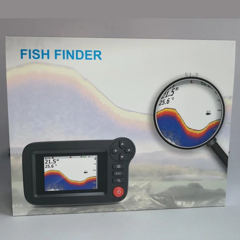 Détecteur de poisson de profondeur Portable avec capteur Sonar 100M écho sondeur détecteur de profondeur sans fil leurre de pêche écho sondeur Alarma Pesca