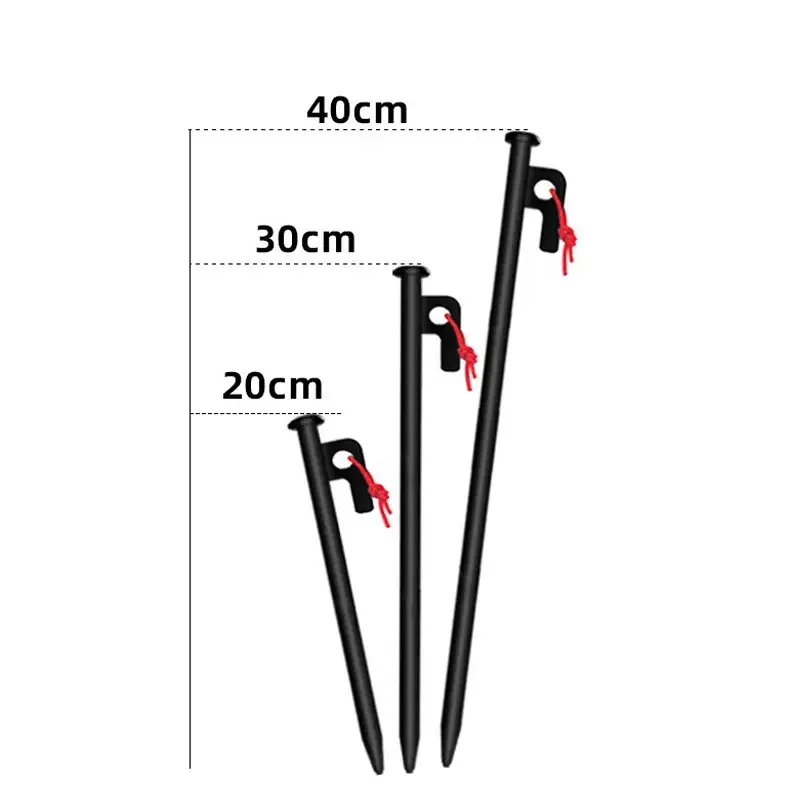 12 Sardines De Tente En Métal Galvanisé - 20 Cm - Avec Tête Lumineuse Et Extracteur - Pour Camping, Bâches, Fixation Solide