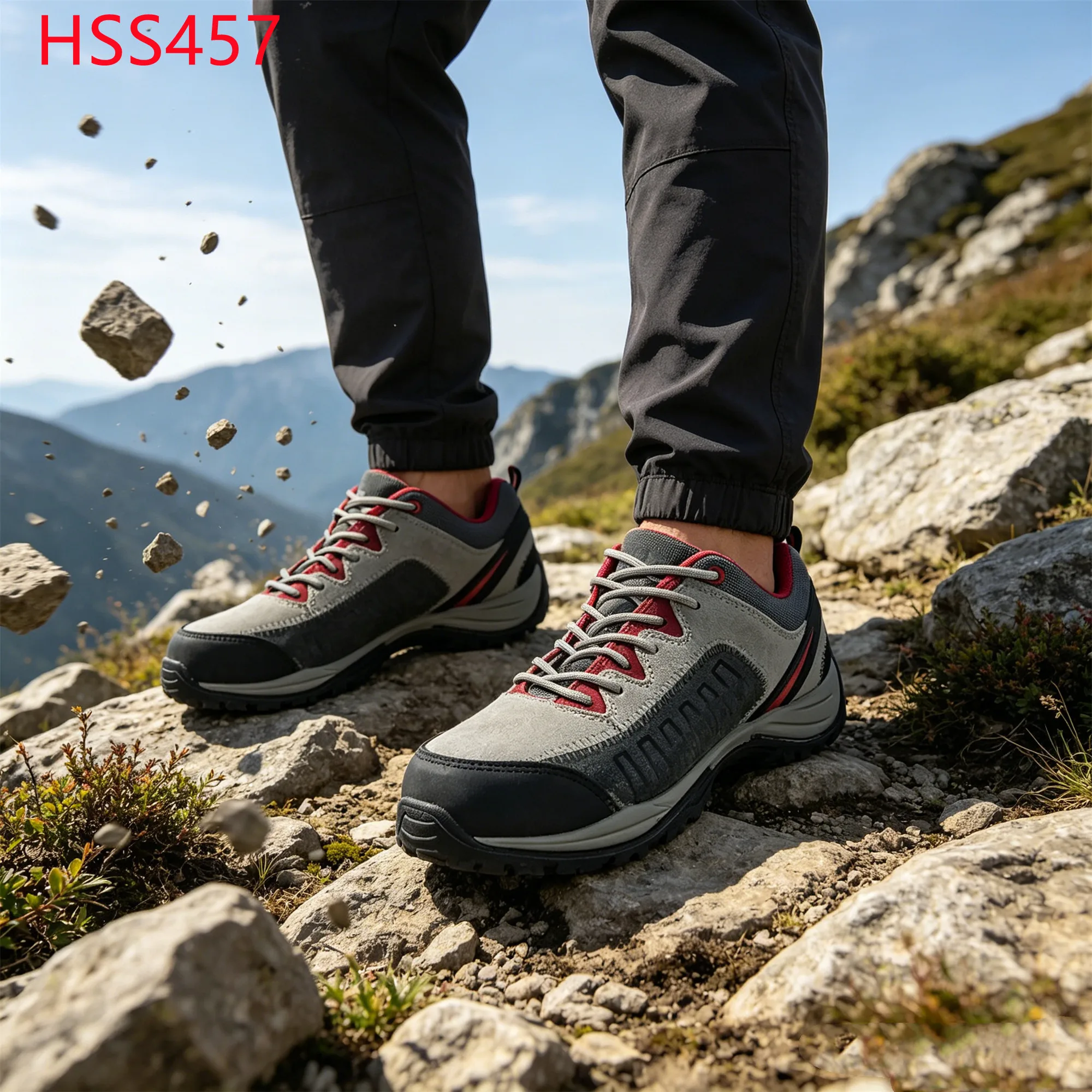 LXG,Cross-country Walking Alloy Safety Toe Insert Hiking Boots Mountain Exploration Outdoor Grey Fashion Safety Shoes HSS457