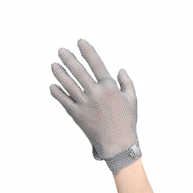 Protected Butcher cut hand safety security Stainless steel metal Mesh Gloves