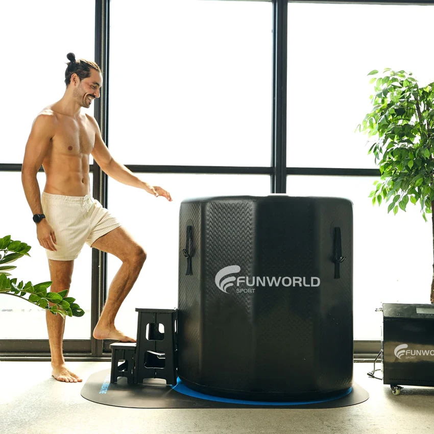 High Quality Inflatable Drop Stitch Ice Bath for Recovery Round Cold Plunge Ice Bath With Chiller for Athletes